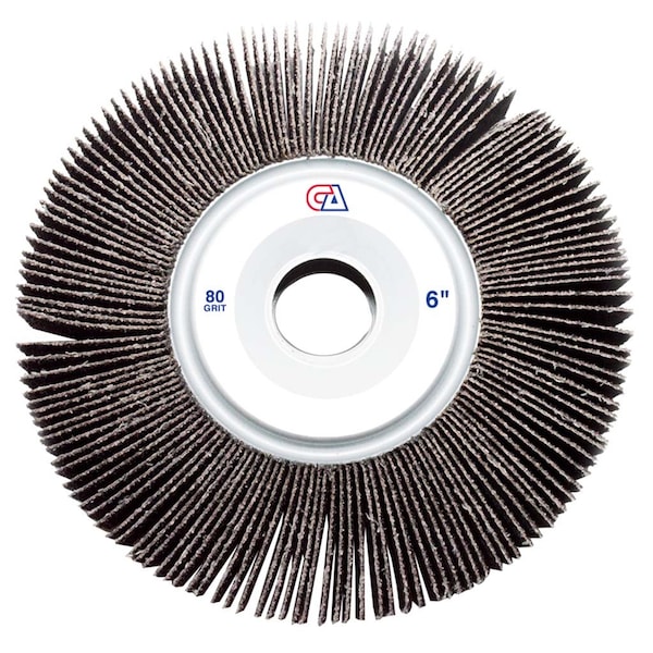 Continental Abrasives 6" x 1" x 1" Unmounted 80 Grit Aluminum Oxide Flap Wheel FW-61080 - main